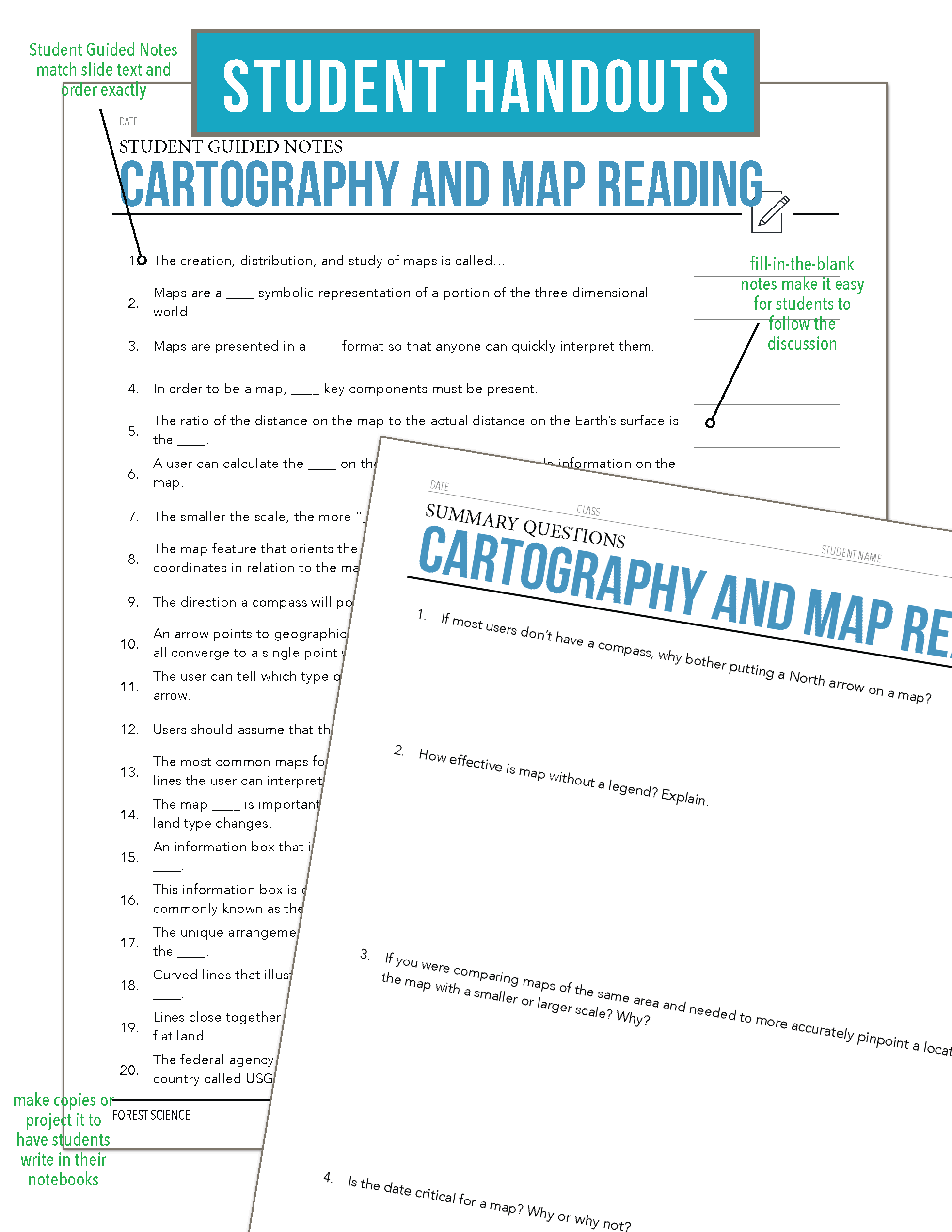 Cartography Activity CCFOR11.3 Cartography and Map Reading, Forestry Complete Curriculum ...