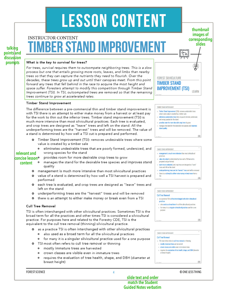 CCFOR12.3 Timber Stand Improvement, Forestry Complete Curriculum