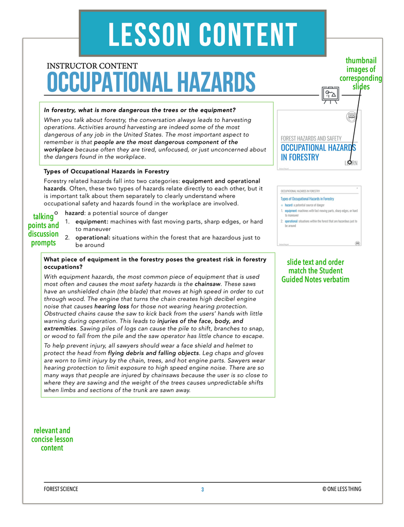 CCFOR04.2 Occupational Hazards, Forestry Complete Curriculum