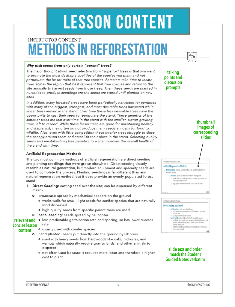 CCFOR05.1 Methods in Reforestation, Forestry Complete Curriculum