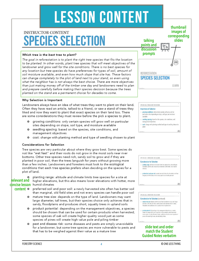 CCFOR05.2 Species Selection, Forestry Complete Curriculum