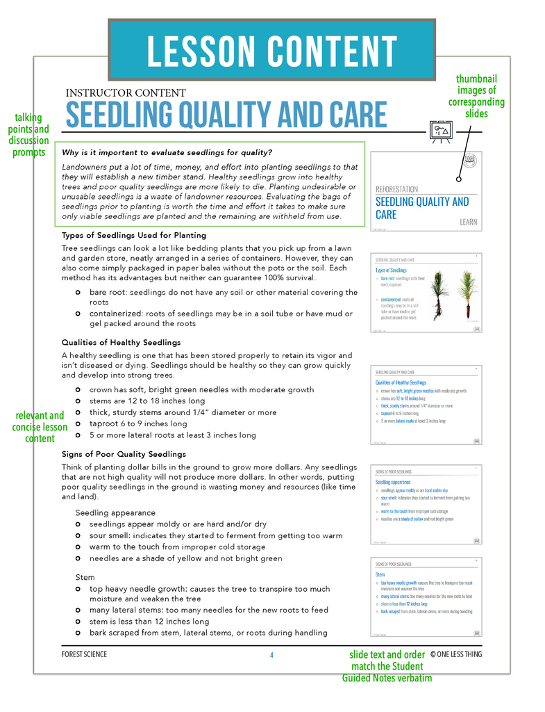 CCFOR05.3 Seedling Quality and Care, Forestry Complete Curriculum