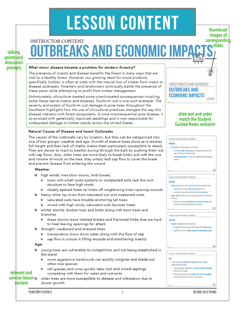 CCFOR08.3 Outbreaks and Economic Impact, Forestry Complete Curriculum