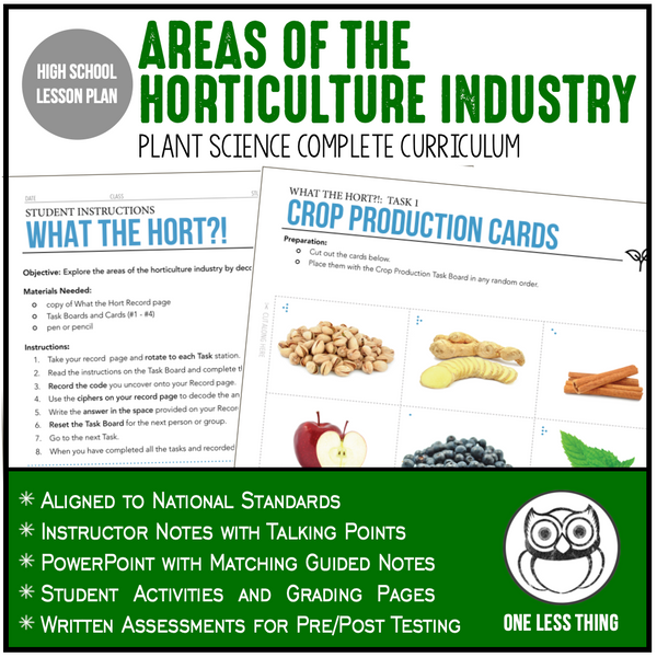 CCPLT02.1 Areas of the Horticulture Industry, Plant Science Complete Curriculum