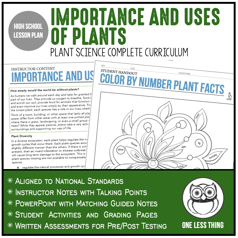 CCPLT02.2 Importance and Uses of Plants, Plant Science Complete Curriculum