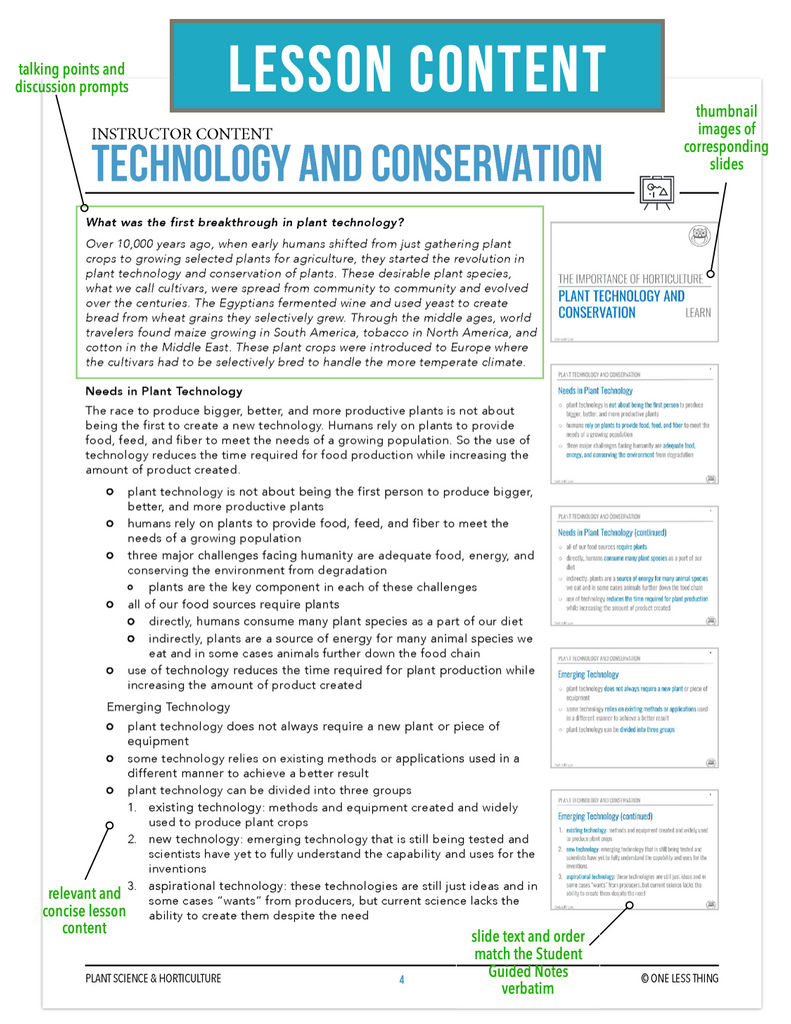 CCPLT02.3 Technology and Conservation, Plant Science Complete Curriculum