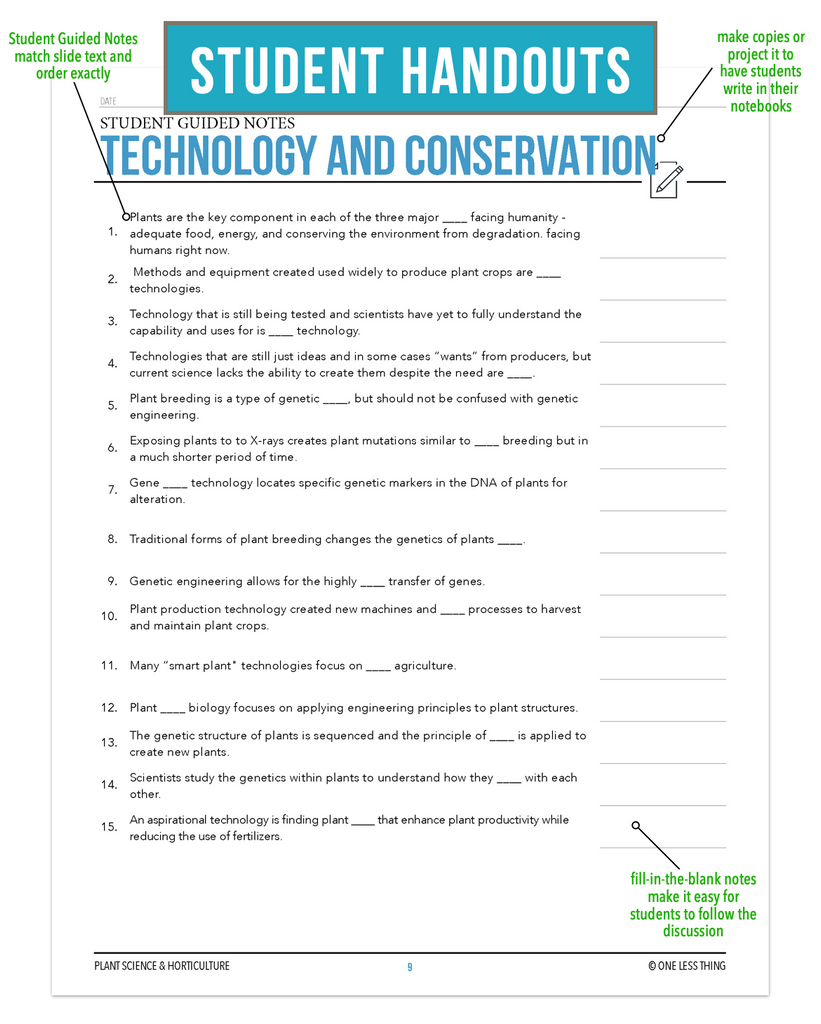 CCPLT02.3 Technology and Conservation, Plant Science Complete Curriculum