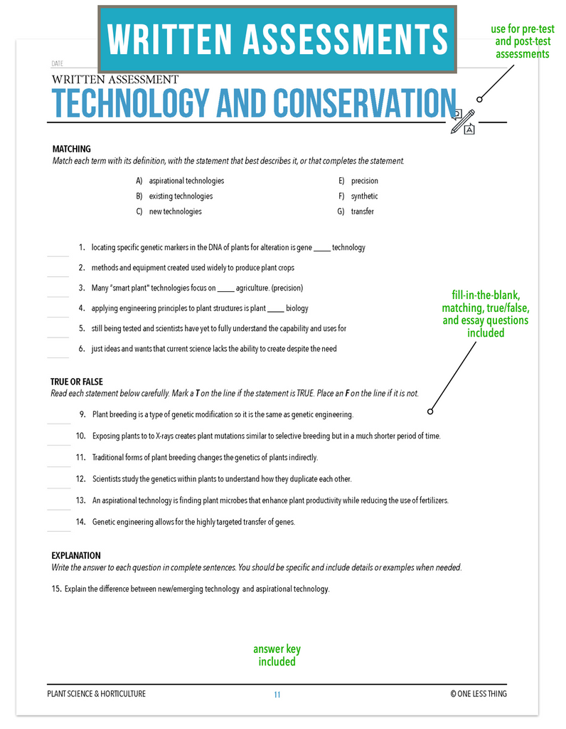 CCPLT02.3 Technology and Conservation, Plant Science Complete Curriculum