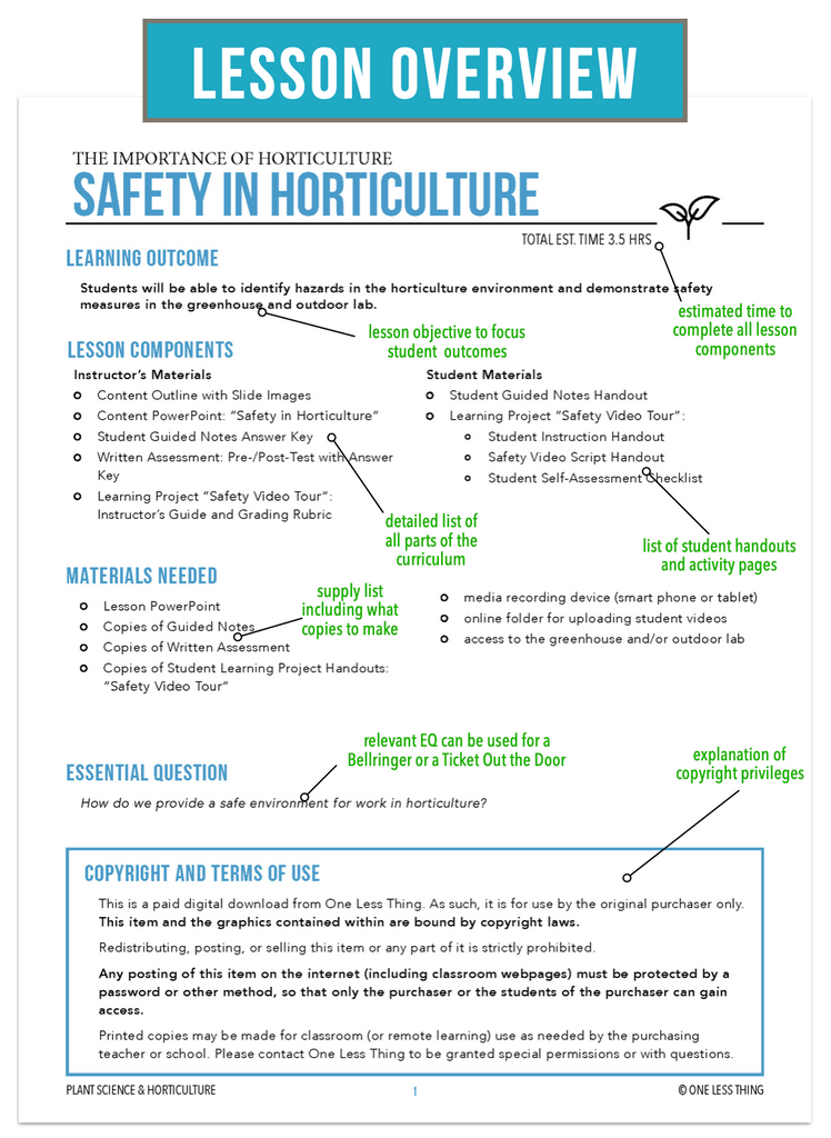 CCPLT02.4 Safety in Horticulture, Plant Science Complete Curriculum