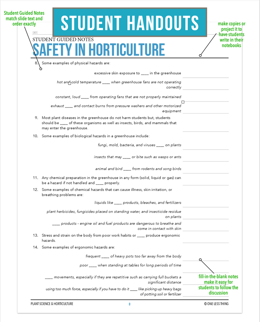 CCPLT02.4 Safety in Horticulture, Plant Science Complete Curriculum