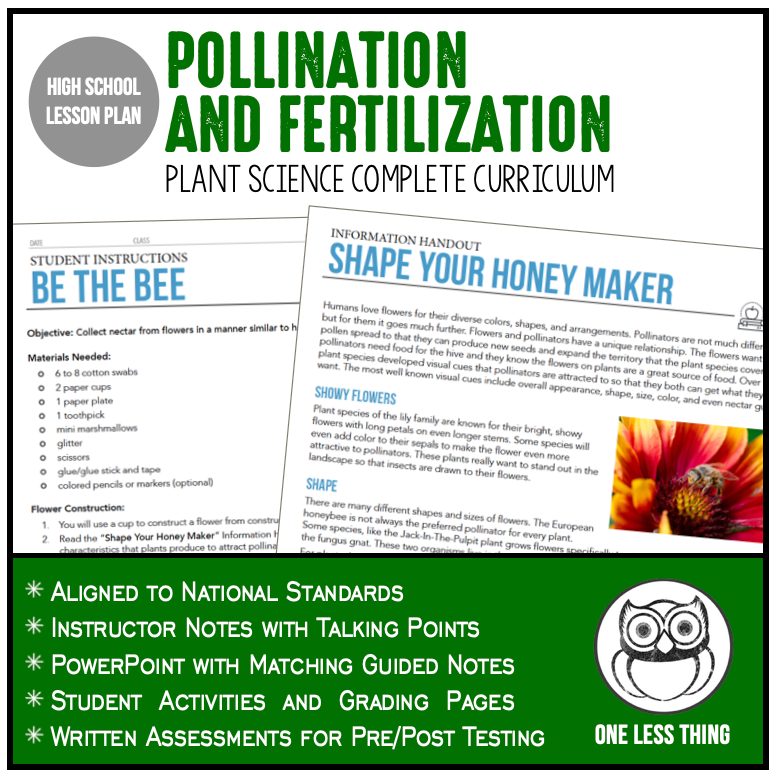 product of fertilization in plants CCPLT05.1 Pollination and Fertilization, Plant Science Complete Curric – One Less Thing