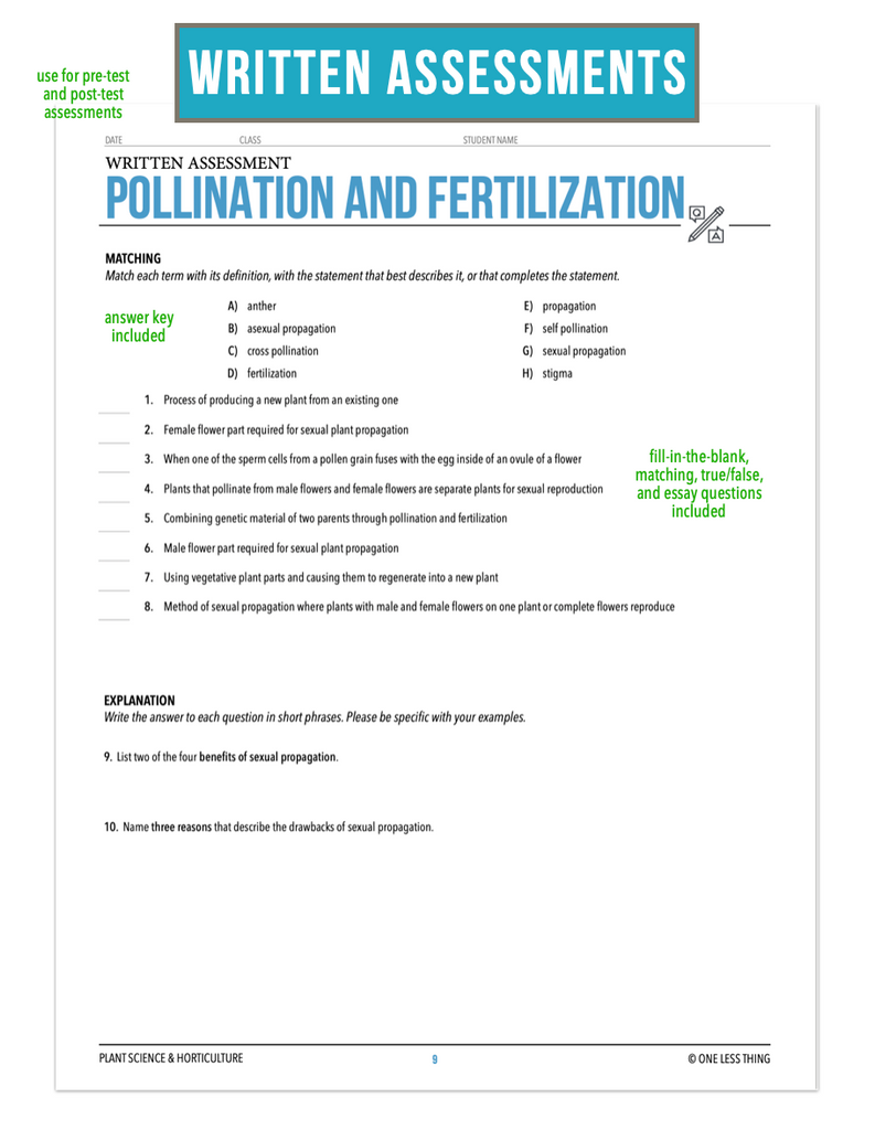 CCPLT05.1 Pollination and Fertilization, Plant Science Complete Curriculum