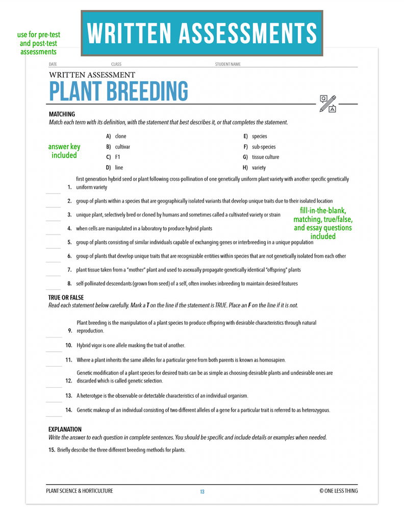 CCPLT05.3 Plant Breeding, Plant Science Complete Curriculum