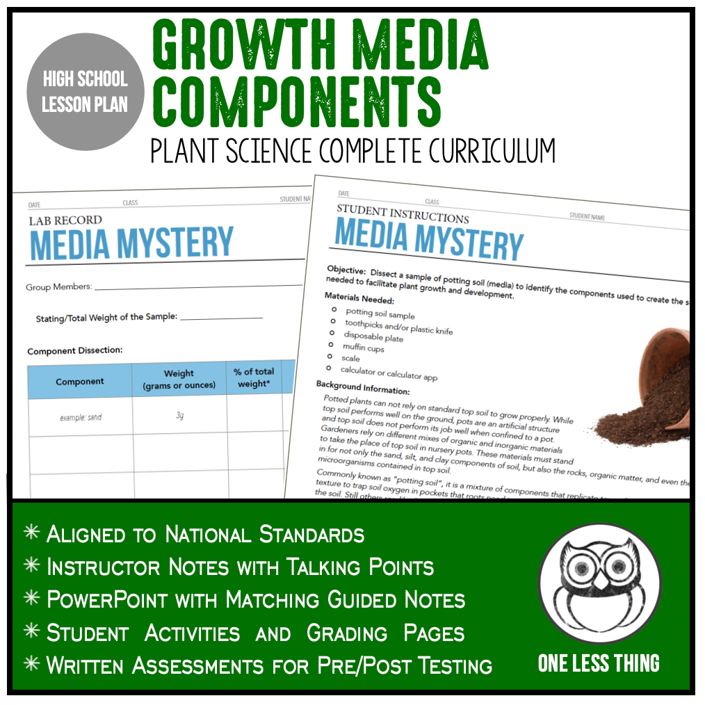 CCPLT06.3 Growth Media Components, Plant Science Complete Curriculum