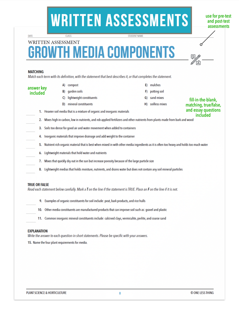 CCPLT06.3 Growth Media Components, Plant Science Complete Curriculum