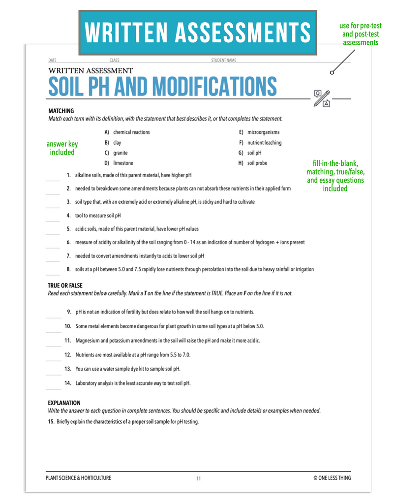 CCPLT07.3 Soil pH and Modifications, Plant Science Complete Curriculum