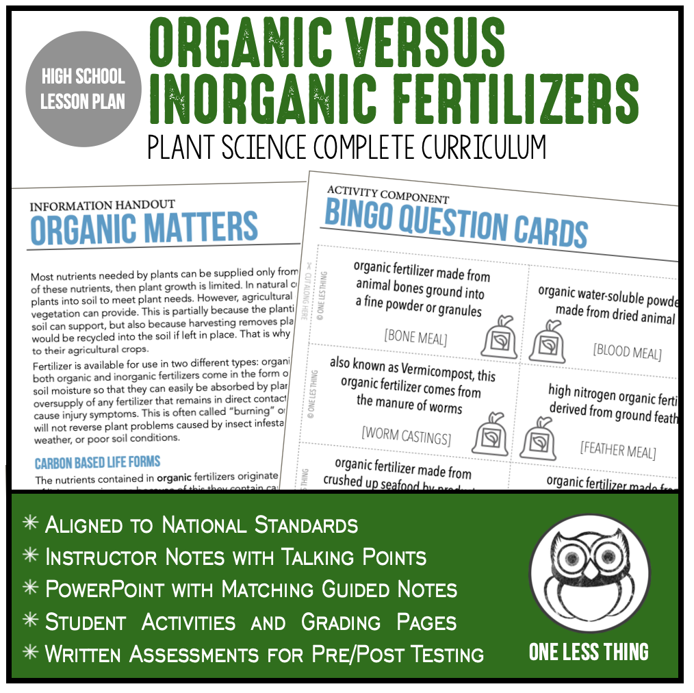 CCPLT08.2 Organic vs Inorganic Fertilizers, Plant Science Complete Curriculum