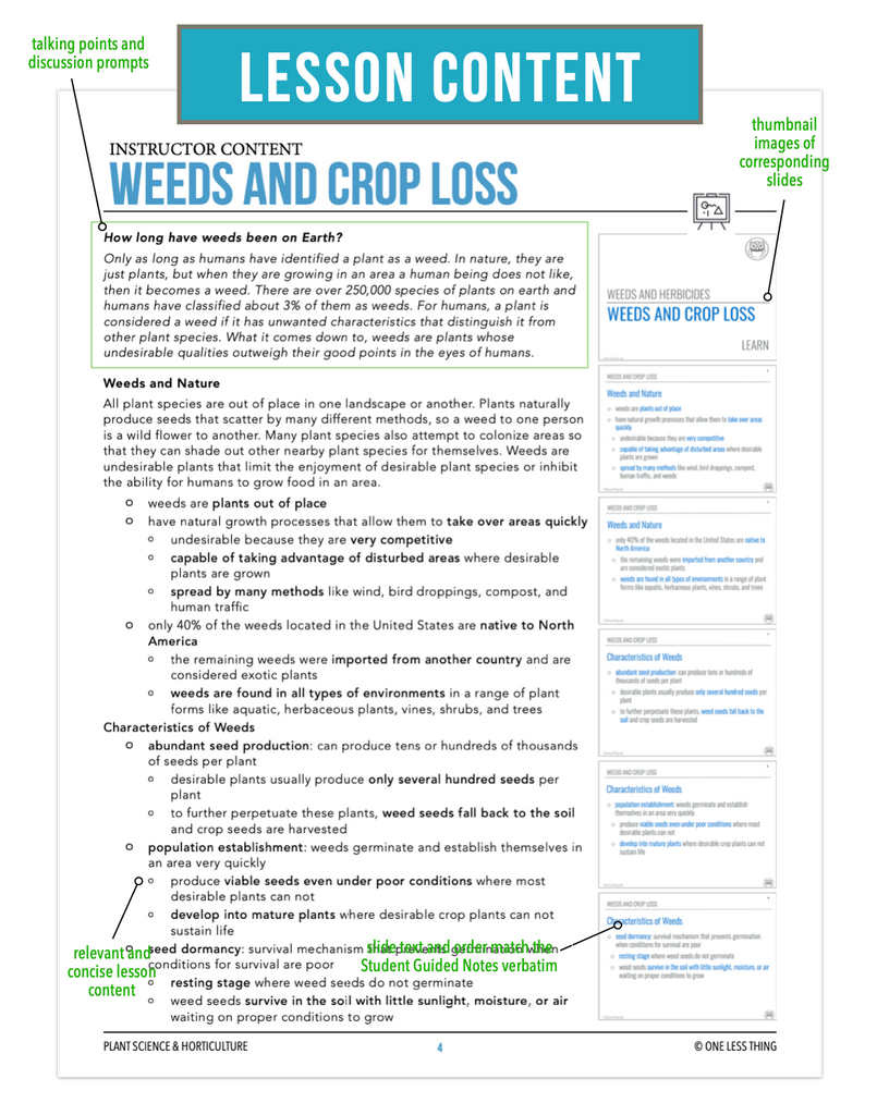 CCPLT09.1 Weeds and Crop Loss, Plant Science Complete Curriculum