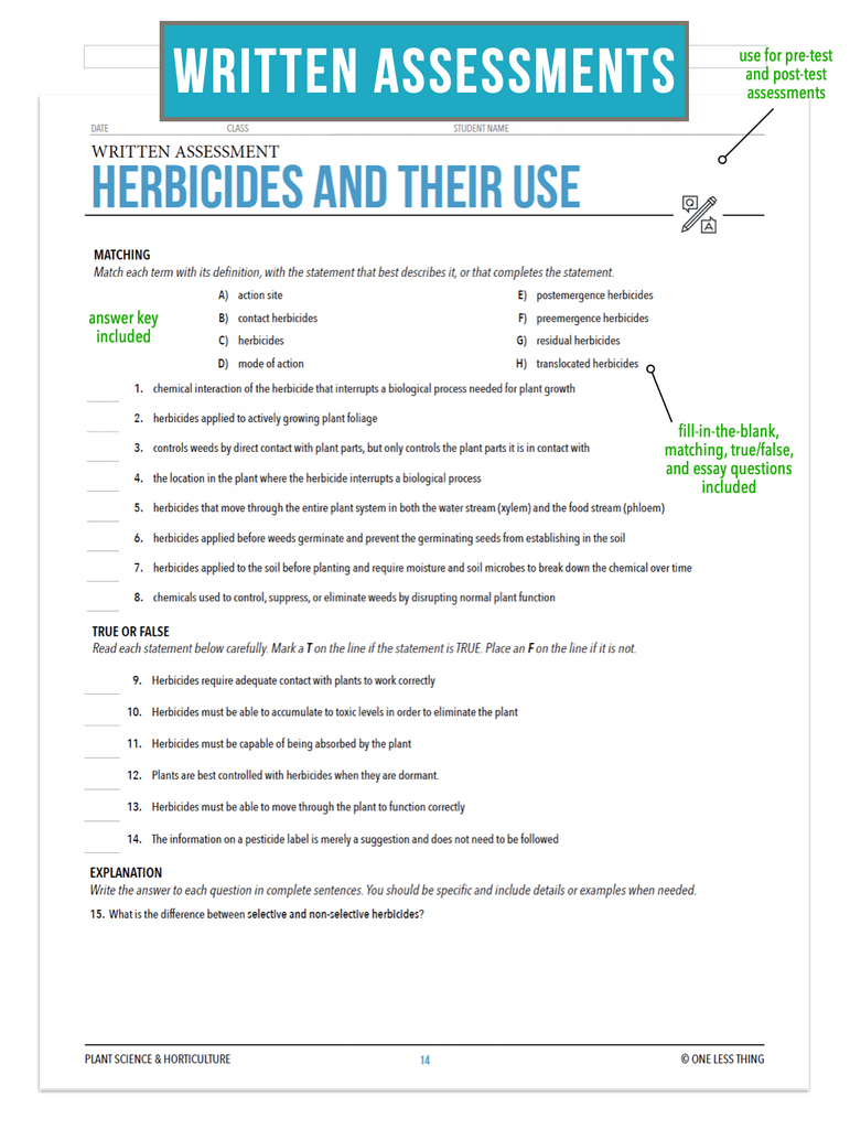 CCPLT09.3 Herbicides and Their Use, Plant Science Complete Curriculum