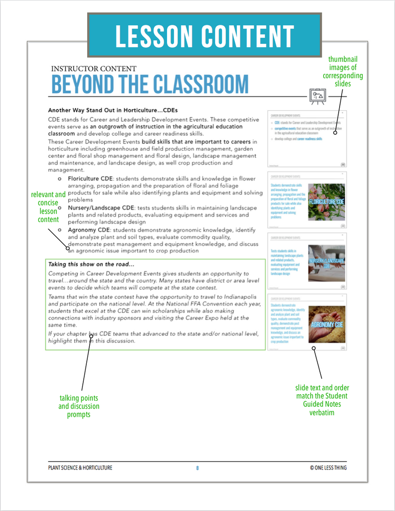 CCPLT01.2 Beyond the Classroom, Plant Science Complete Curriculum