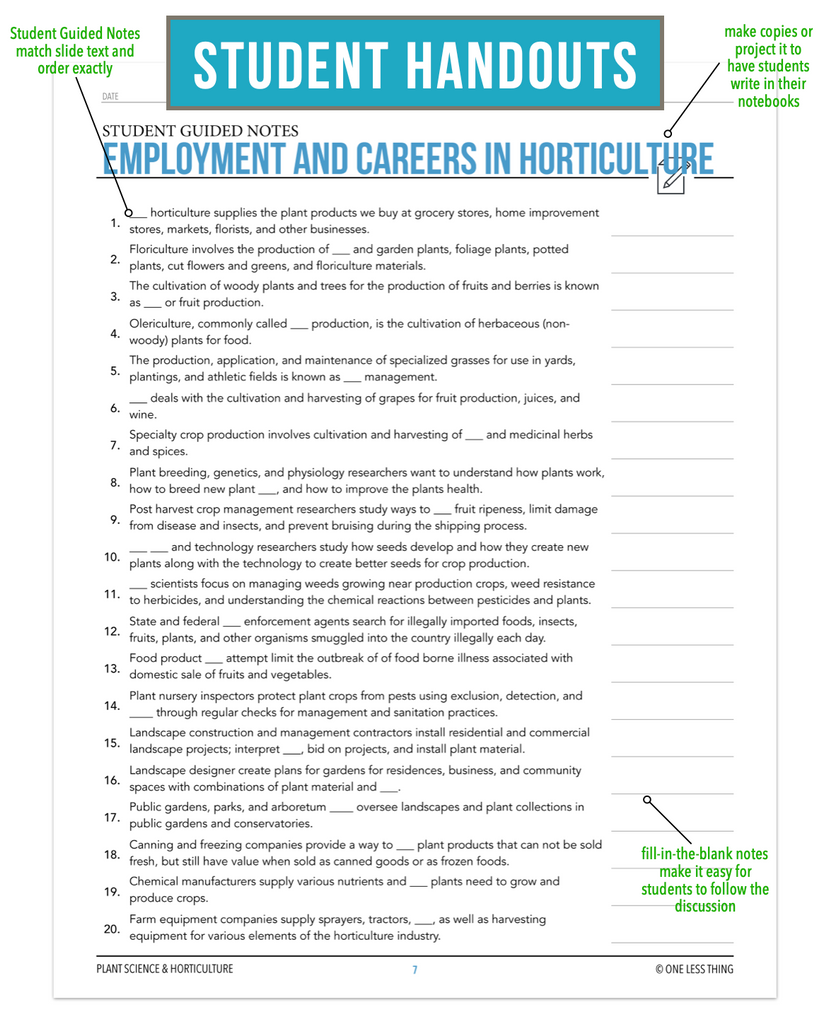 CCPLT01.3 Employment and Careers in Horticulture, Plant Science Complete Curriculum