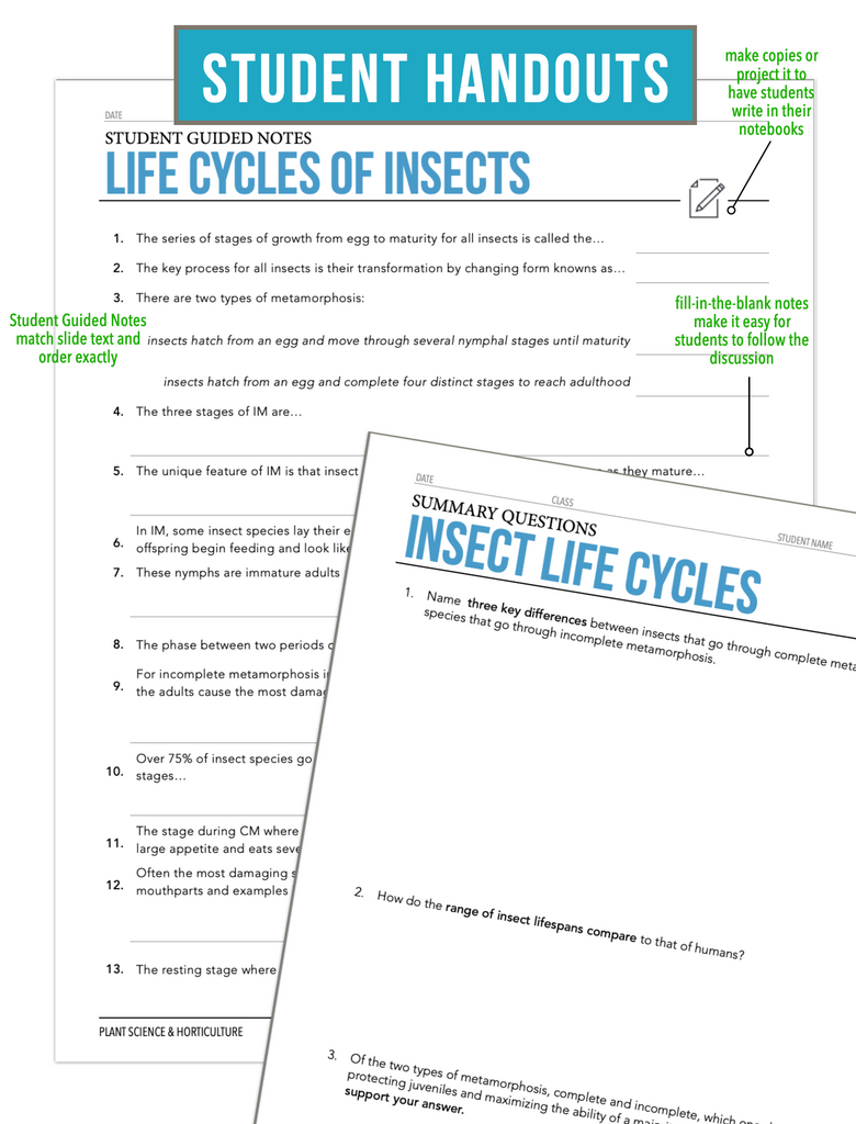 CCPLT10.2 Life Cycles of Insects, Plant Science Complete Curriculum