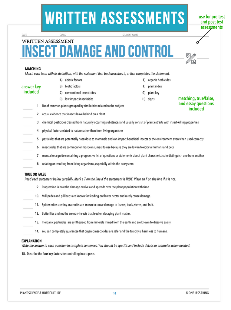 CCPLT10.3 Insect Damage and Control, Plant Science Complete Curriculum