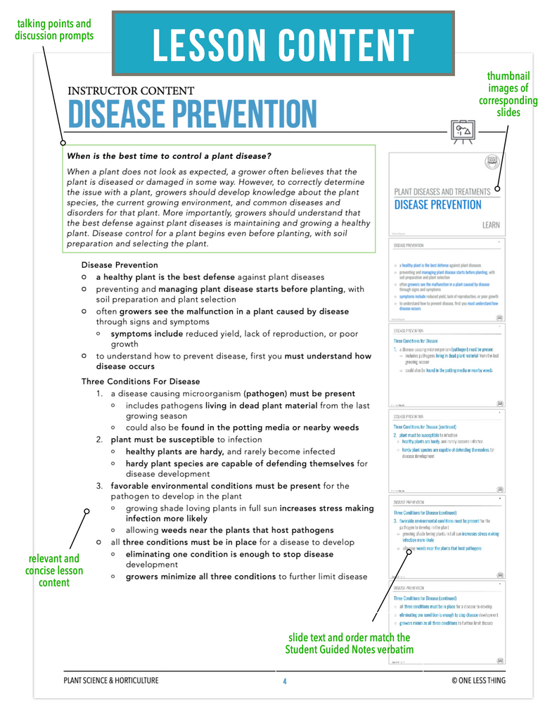 CCPLT11.2 Disease Prevention, Plant Science Complete Curriculum