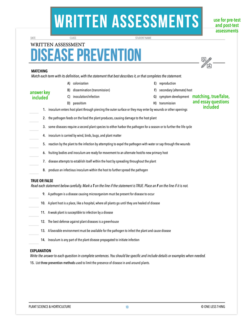 CCPLT11.2 Disease Prevention, Plant Science Complete Curriculum