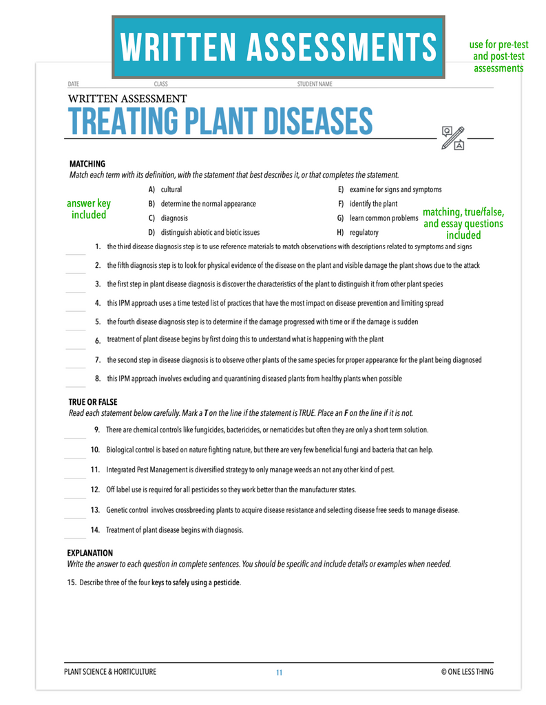 CCPLT11.3 Treating Plant Diseases, Plant Science Complete Curriculum