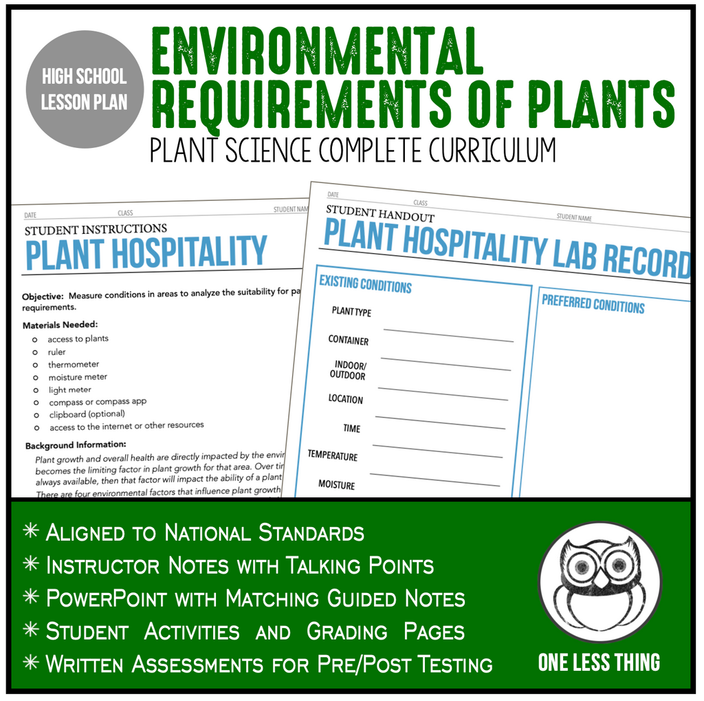 CCPLT12.1 Environmental Requirements, Plant Science Complete Curriculum