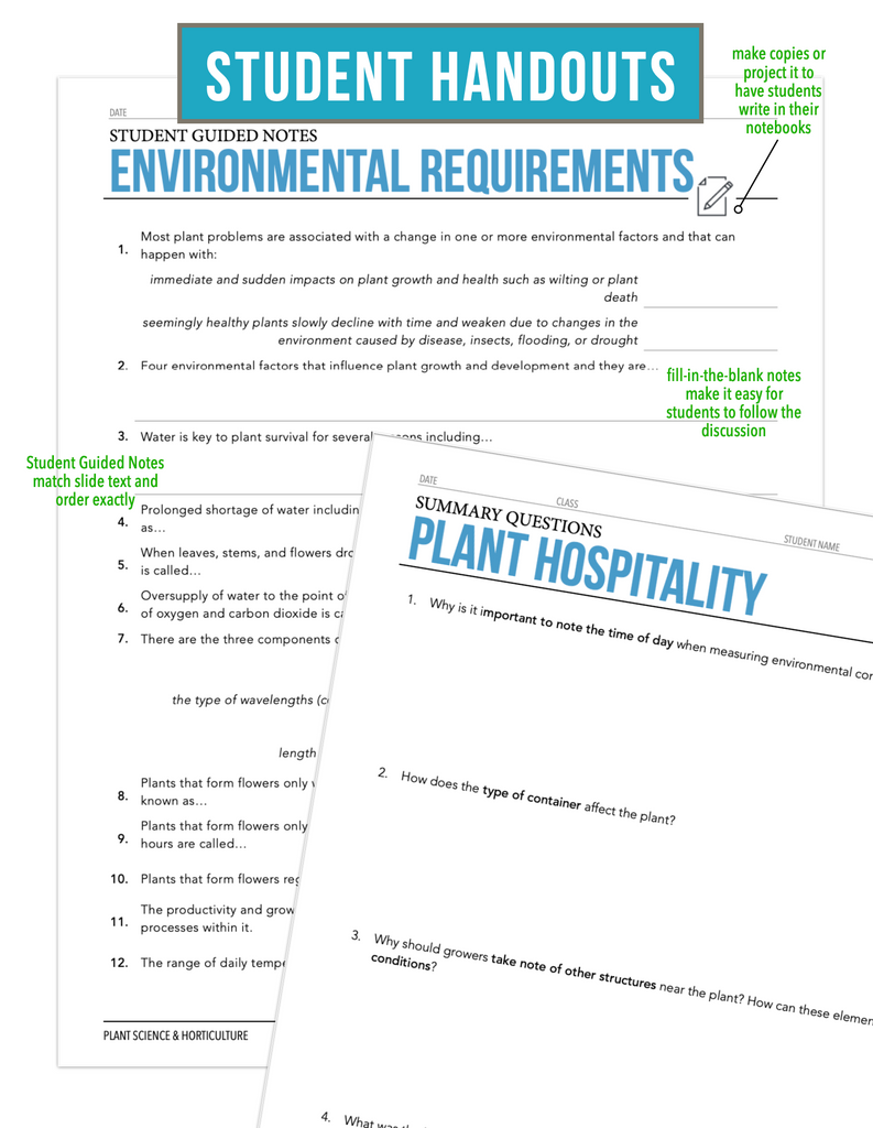 CCPLT12.1 Environmental Requirements, Plant Science Complete Curriculum