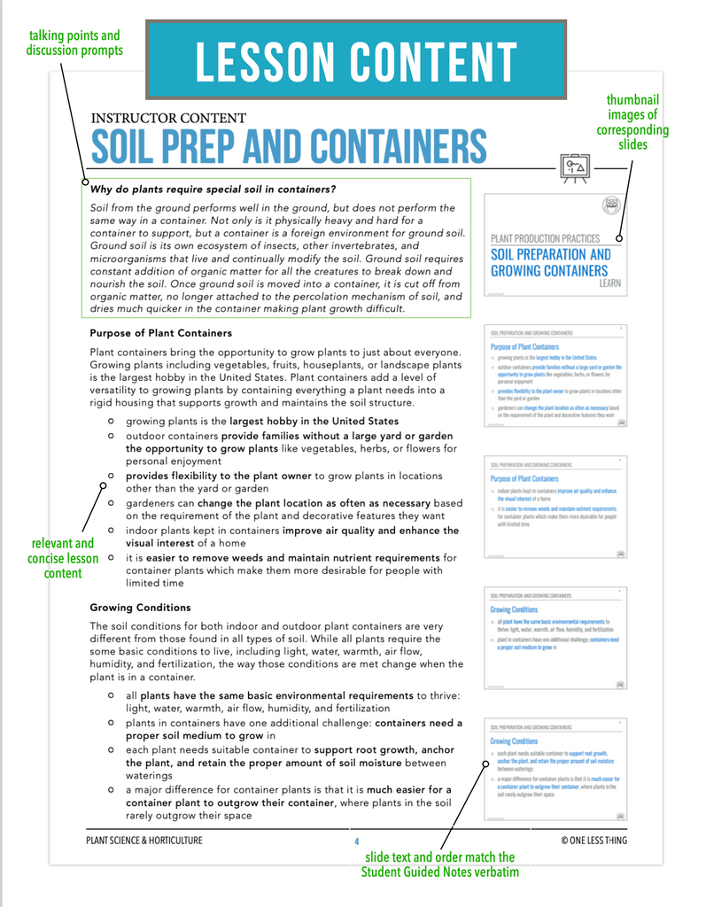 CCPLT12.2 Soil Prep and Containers, Plant Science Complete Curriculum