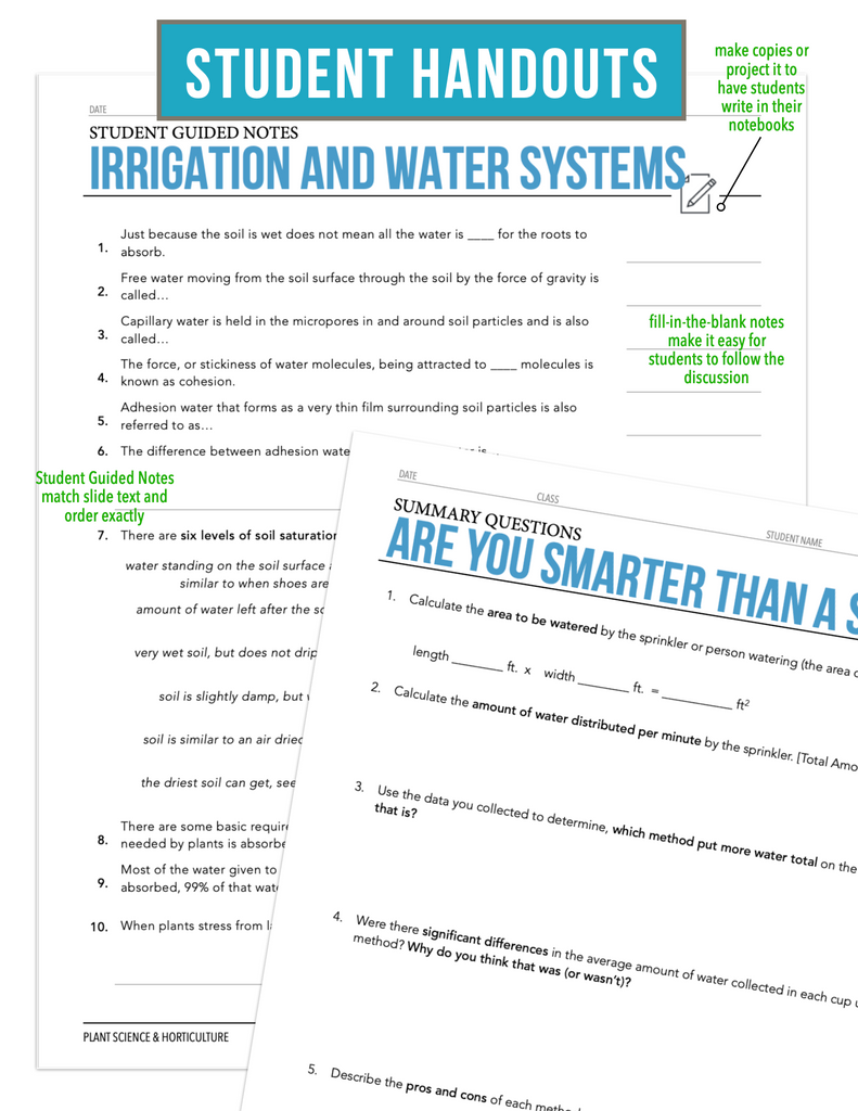 CCPLT12.3 Irrigation and Water Systems, Plant Science Complete Curriculum