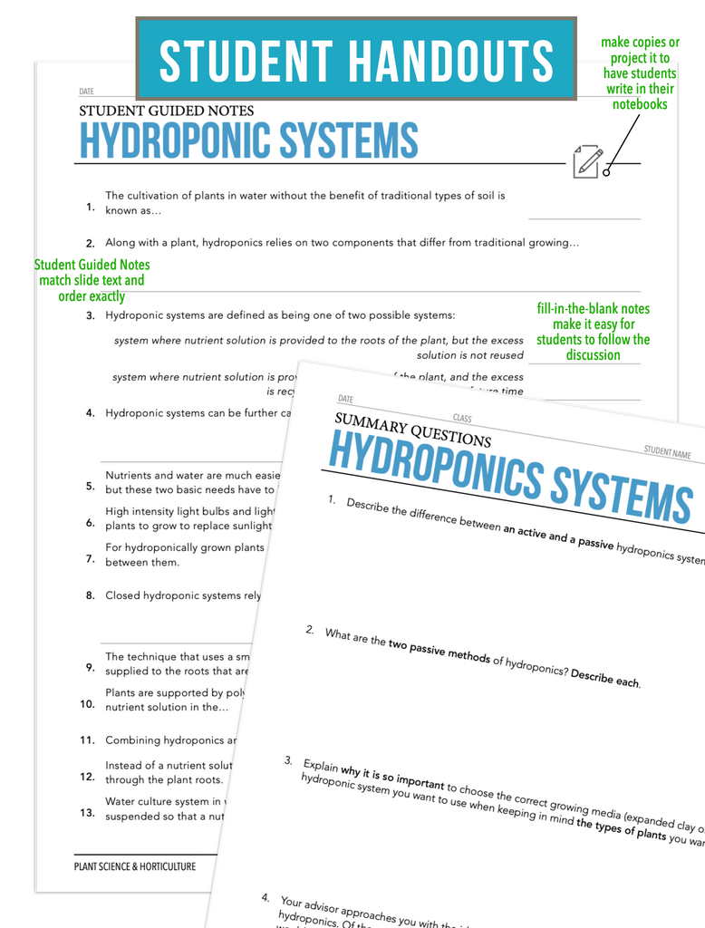 CCPLT12.4 Hydroponic Systems, Plant Science Complete Curriculum