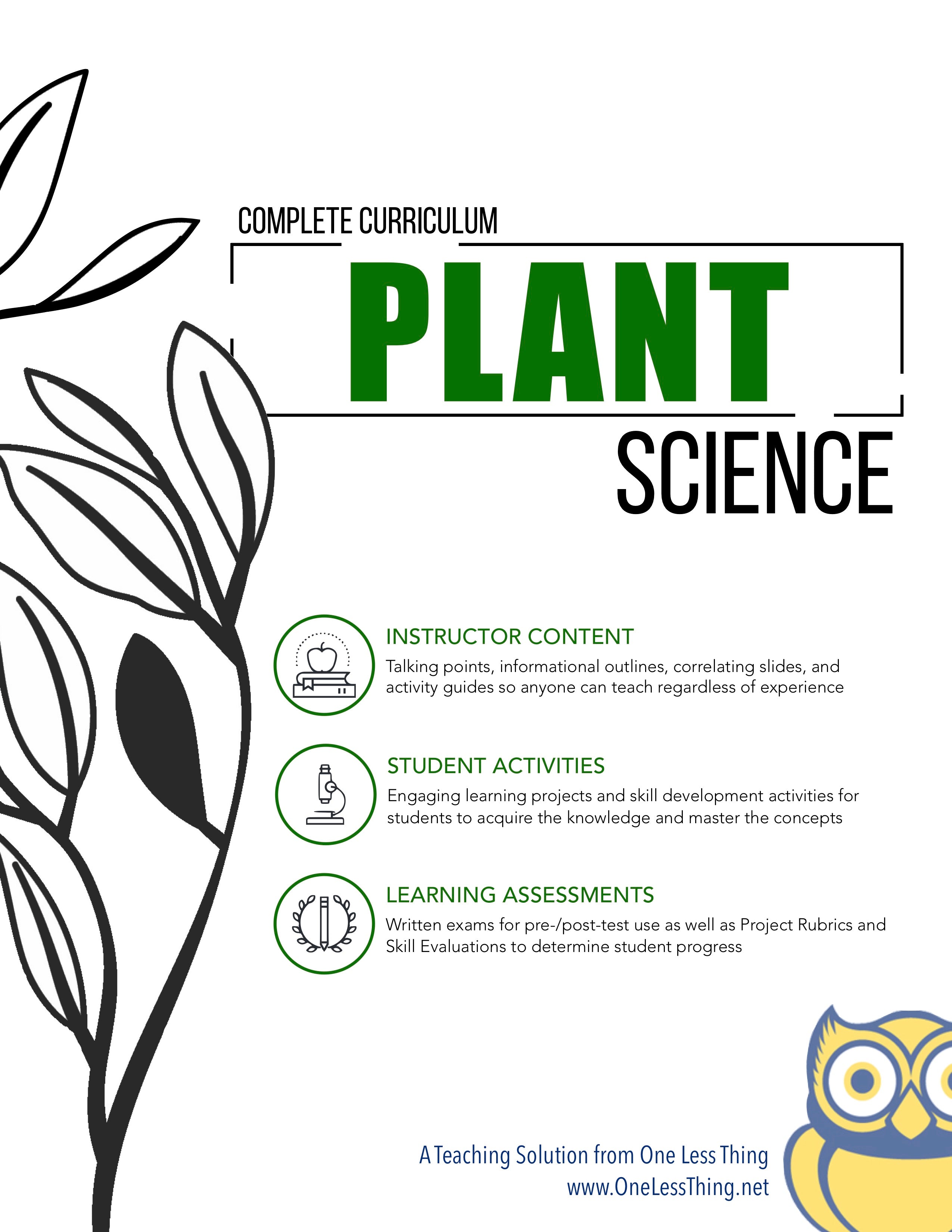 Plant Science, Complete Curriculum (Printed Copy Included) – One Less Thing