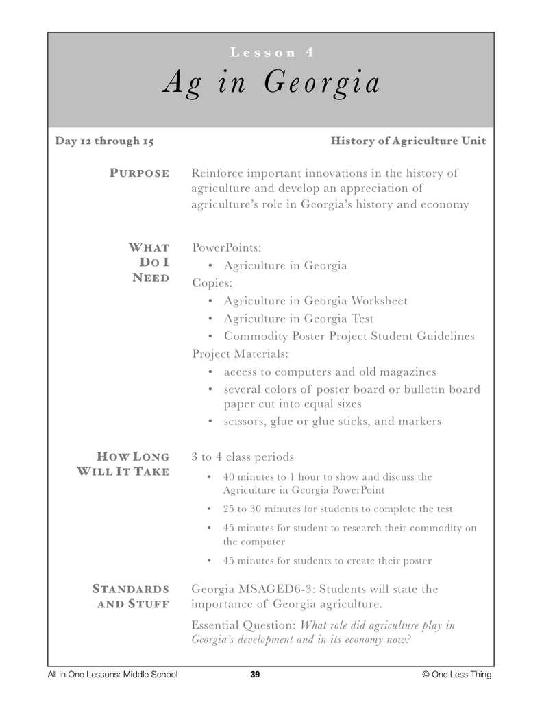 6-04 Ag in Georgia, Lesson Plan Download