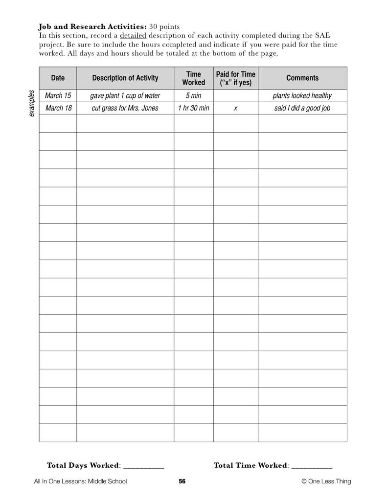 8-03 What is an SAE, Lesson Plan Download