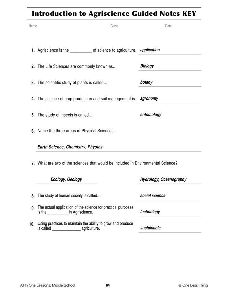 7-06 What is Agriscience, Lesson Plan Download