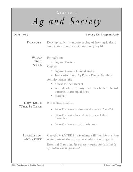 8-01 Ag and Society, Lesson Plan Download