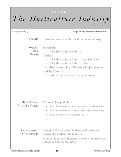 8-07 Horticulture Industry, Lesson Plan Download