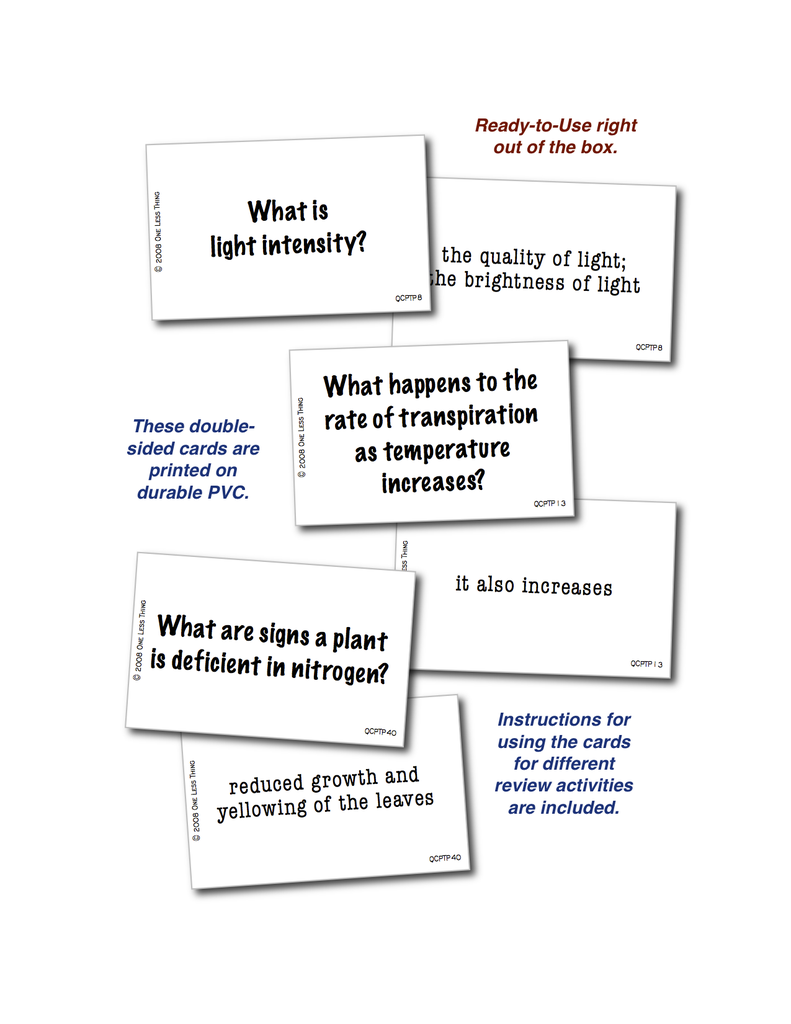 Plant Physiology, Quick Cards Download Only