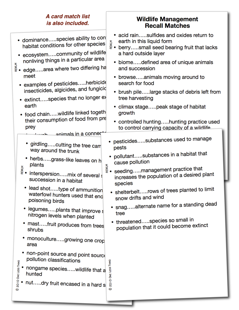 Wildlife Management, Unit Set Download Only