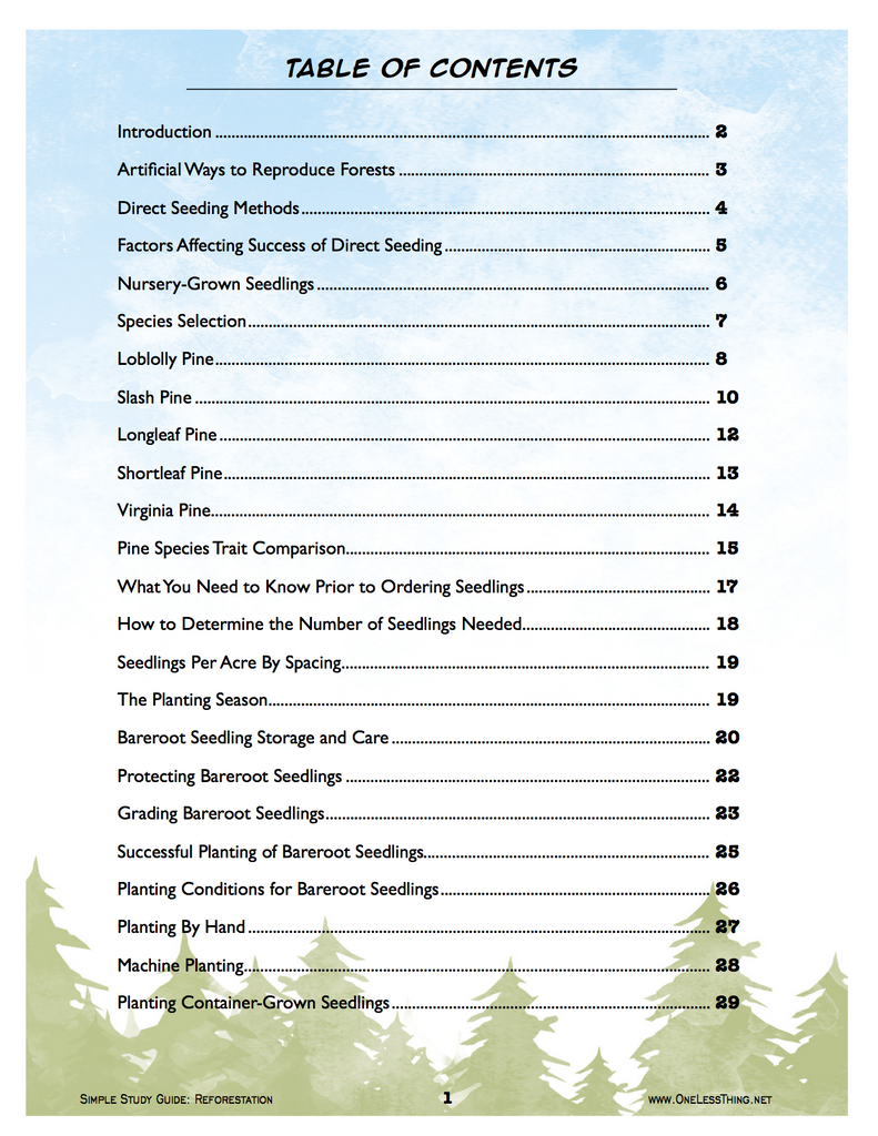 Reforestation, Simple Study Guide