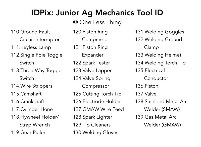 Load image into Gallery viewer, Junior Ag Mechanics Tool ID IDPix Cards
