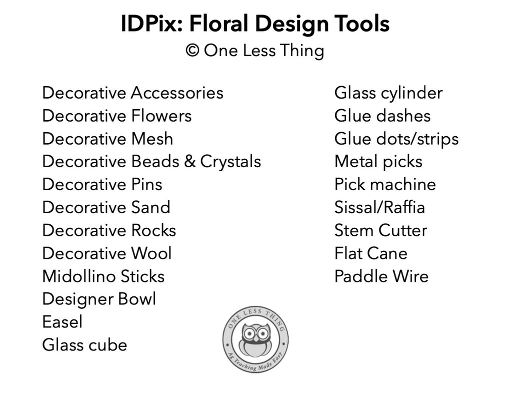 Floral Design Tools ID, IDPix Cards