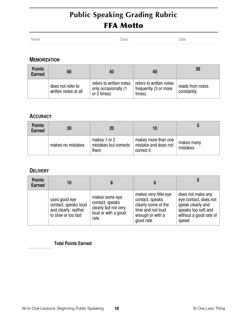 *Public Speaking in the Classroom, All-In-One Lesson Plans Download