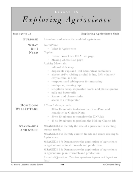 8-15 Exploring Agriscience, Lesson Plan Download