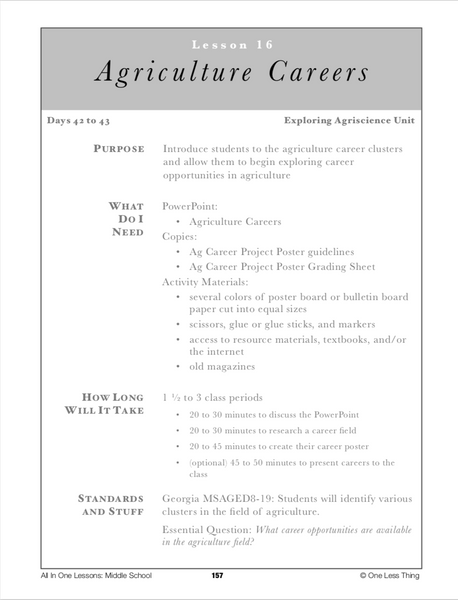 8-16 Ag Careers, Lesson Plan Download