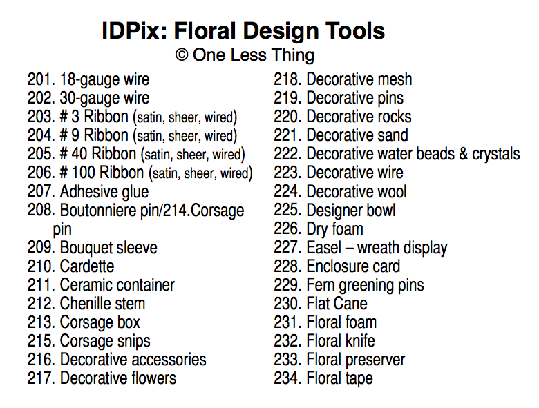 Floral Design Tool ID, PowerPoint Downloads